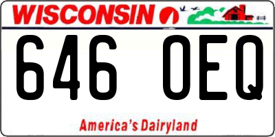 WI license plate 646OEQ