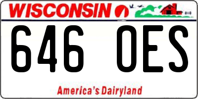 WI license plate 646OES