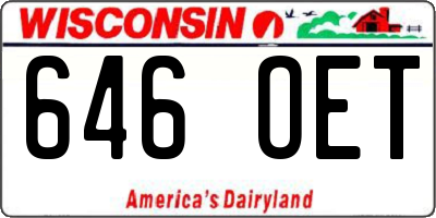 WI license plate 646OET