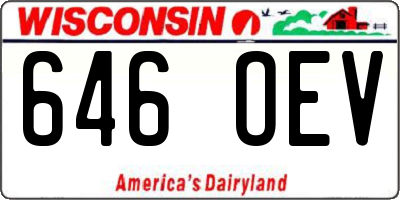 WI license plate 646OEV