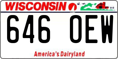 WI license plate 646OEW