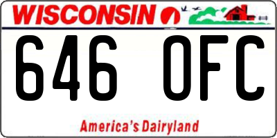 WI license plate 646OFC