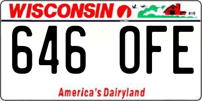 WI license plate 646OFE