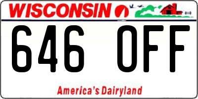 WI license plate 646OFF