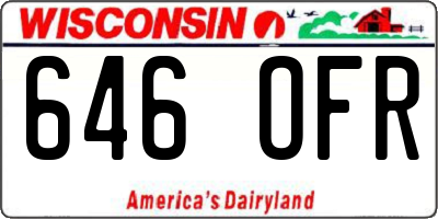 WI license plate 646OFR