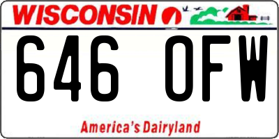 WI license plate 646OFW