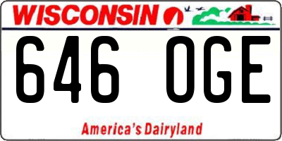 WI license plate 646OGE