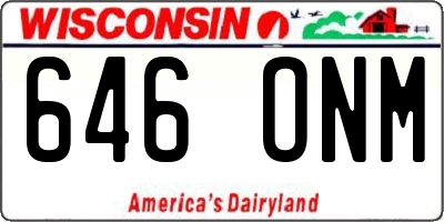 WI license plate 646ONM