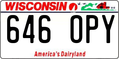 WI license plate 646OPY
