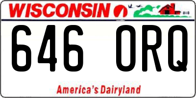 WI license plate 646ORQ