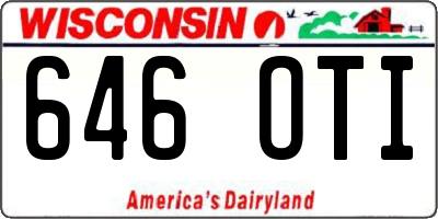 WI license plate 646OTI