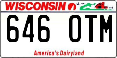 WI license plate 646OTM