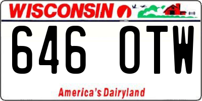 WI license plate 646OTW