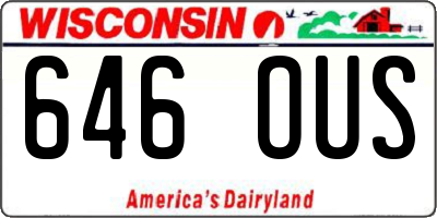 WI license plate 646OUS