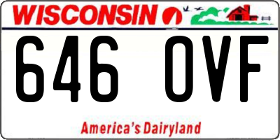 WI license plate 646OVF