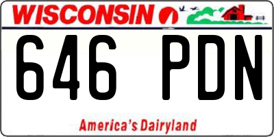 WI license plate 646PDN