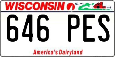 WI license plate 646PES