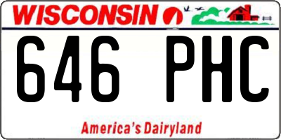WI license plate 646PHC