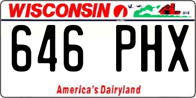 WI license plate 646PHX