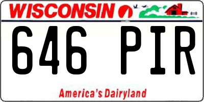 WI license plate 646PIR