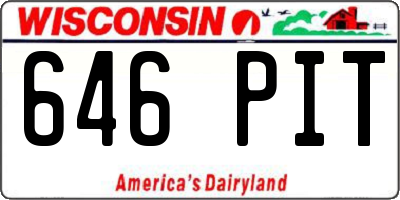 WI license plate 646PIT