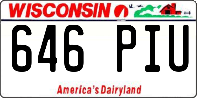 WI license plate 646PIU