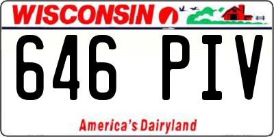WI license plate 646PIV