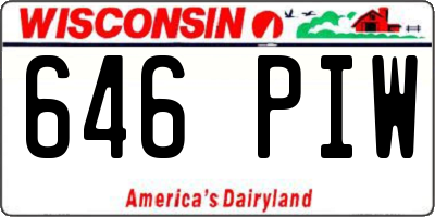 WI license plate 646PIW