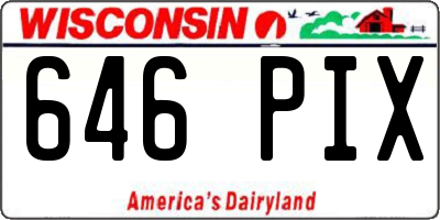 WI license plate 646PIX