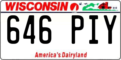 WI license plate 646PIY