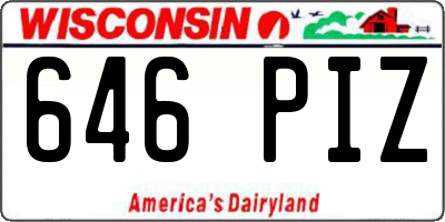 WI license plate 646PIZ