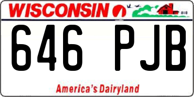 WI license plate 646PJB