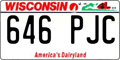 WI license plate 646PJC