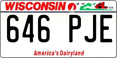 WI license plate 646PJE