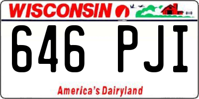 WI license plate 646PJI