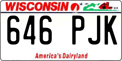 WI license plate 646PJK