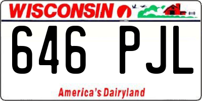 WI license plate 646PJL