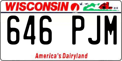 WI license plate 646PJM