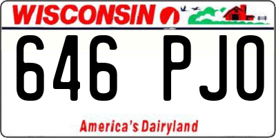 WI license plate 646PJO