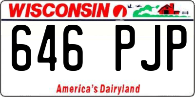 WI license plate 646PJP