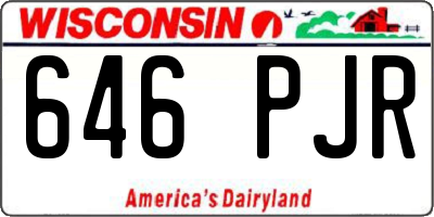 WI license plate 646PJR