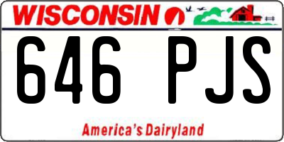 WI license plate 646PJS