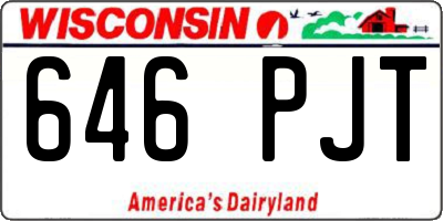 WI license plate 646PJT