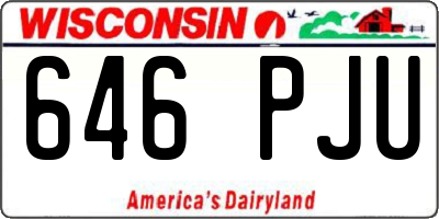 WI license plate 646PJU