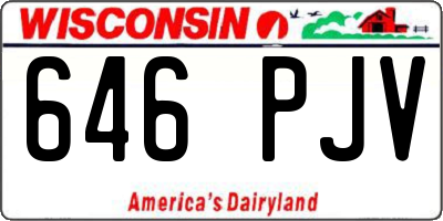 WI license plate 646PJV