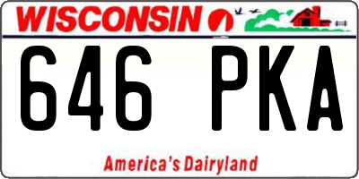 WI license plate 646PKA