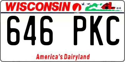 WI license plate 646PKC