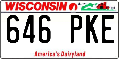 WI license plate 646PKE