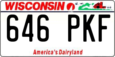 WI license plate 646PKF