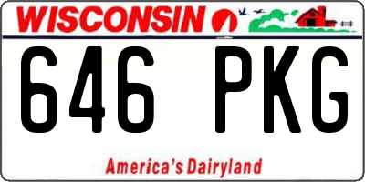 WI license plate 646PKG